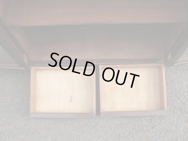 画像10: 昭和レトロ 桜材ガラス棚 本箱