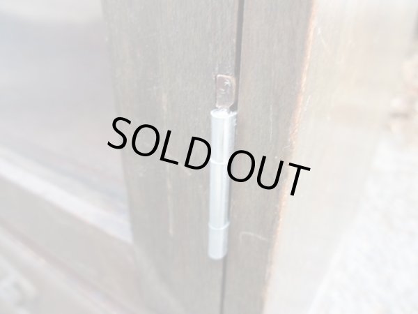 画像14: 昭和レトロ 桜材ガラス棚 本箱