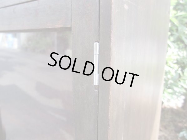 画像13: 昭和レトロ 桜材ガラス棚 本箱