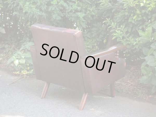 画像5: レトロな一人掛けソファ 茶 (2)