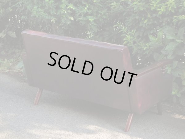 画像3: レトロな2.5人掛けソファ 茶