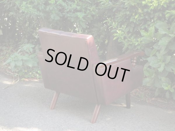 画像5: レトロな一人掛けソファ 茶 (1)