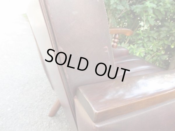 画像6: レトロな一人掛けソファ 茶 (2)