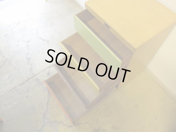 画像3: レトロポップな4段チェスト 引出し