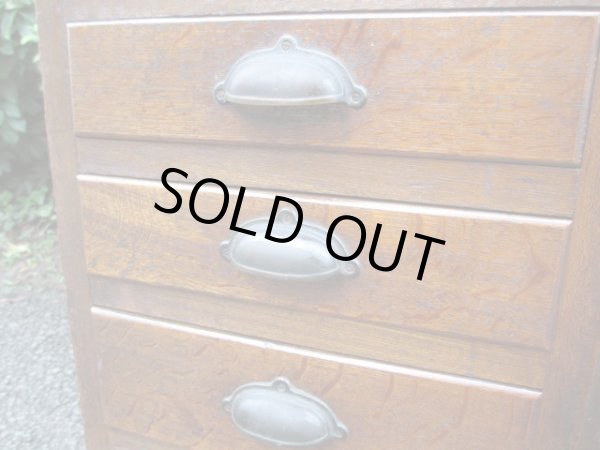 画像11: 昭和レトロ 楢材ガラス戸棚 ダイヤガラス 水屋