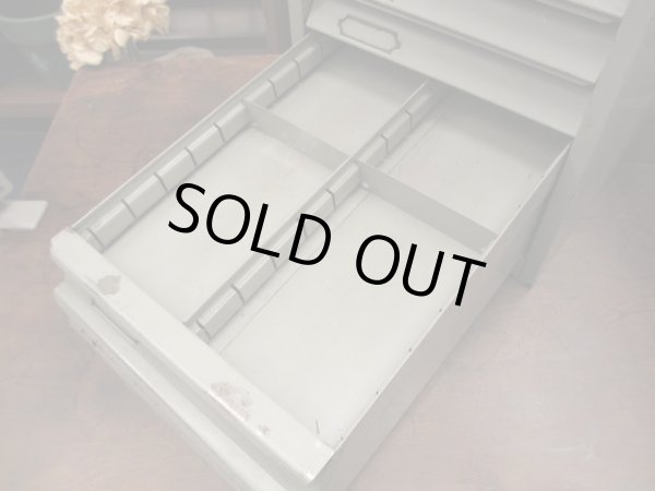 画像14: 古いメタル製 6杯小引出し ドロワー