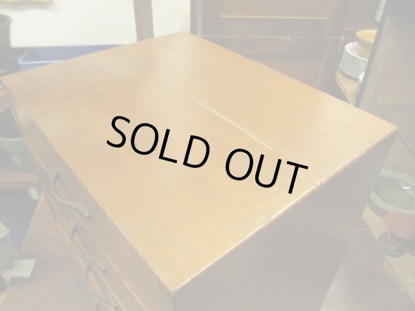 画像4: 古い木製4杯小引出し A4収納