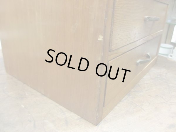 画像9: 古い木製4杯小引出し A4収納