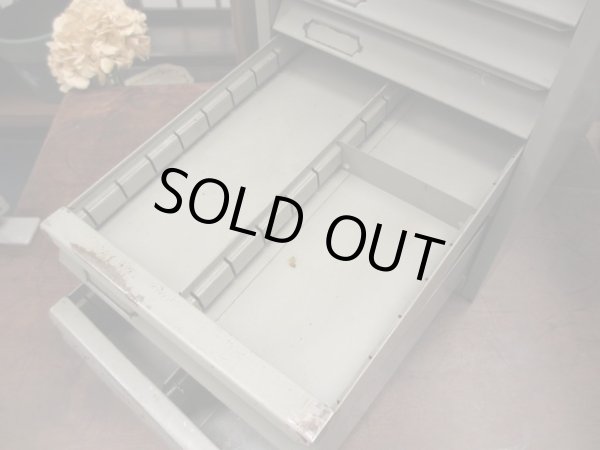 画像13: 古いメタル製 6杯小引出し ドロワー