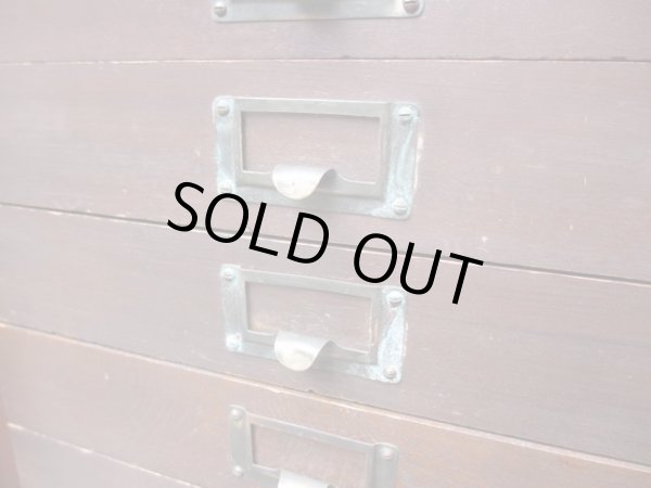 画像15: 古い扉付き 10杯引出し レコードケース