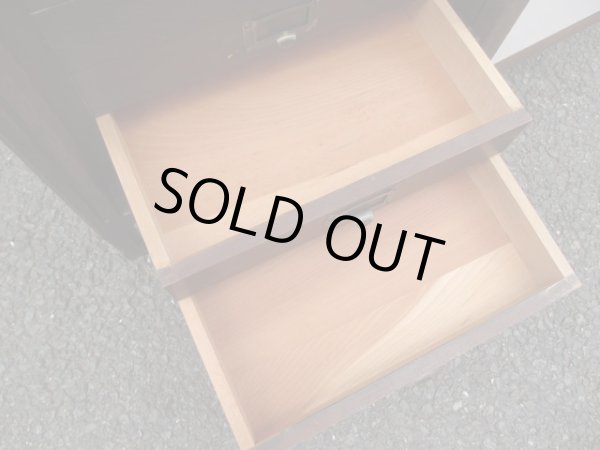 画像14: 古い扉付き 10杯引出し レコードケース