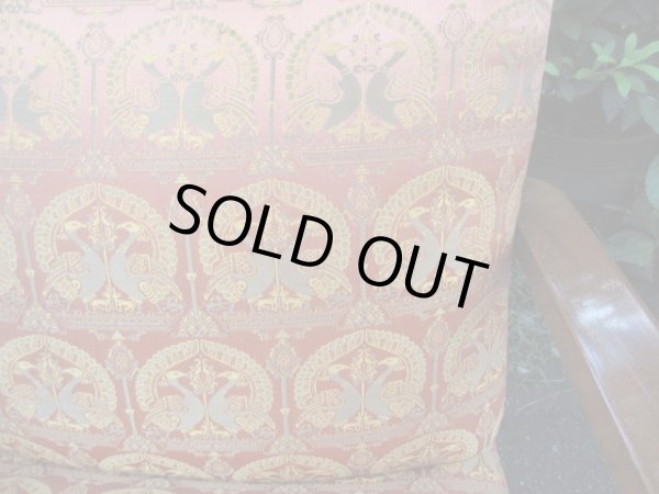 画像6: オリエンタル柄の一人掛けソファ 桜材 (3)