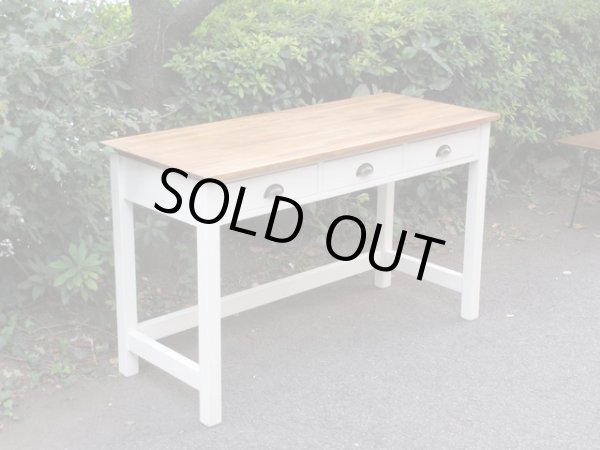 画像3: 横長の木製デスク 机