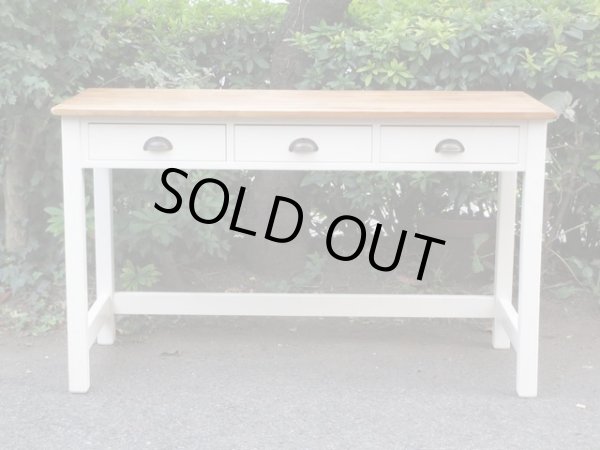 画像2: 横長の木製デスク 机