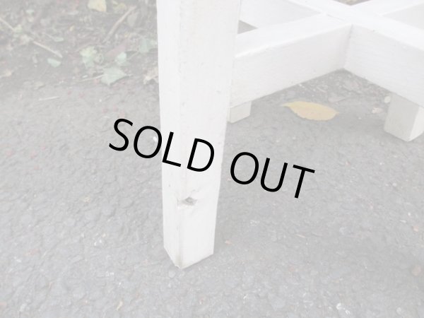 画像9: 古い白ペイントスツール 椅子