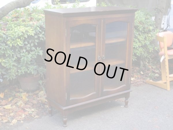 画像4: キツツキマーク 飛騨産業 ガラスキャビネット 本箱