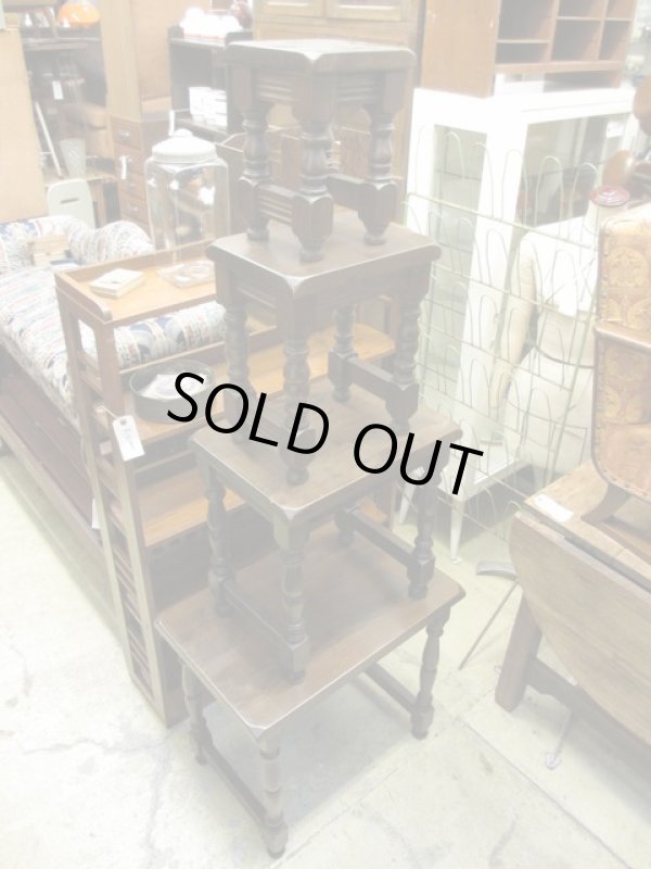 画像4: 古い木製ネストテーブル 