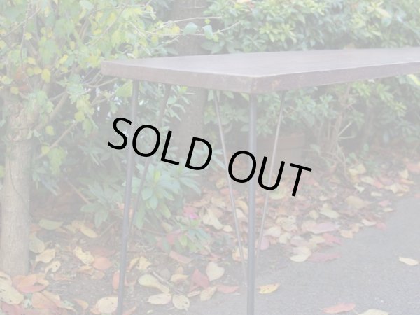 画像9: 古材の横長鉄脚テーブル