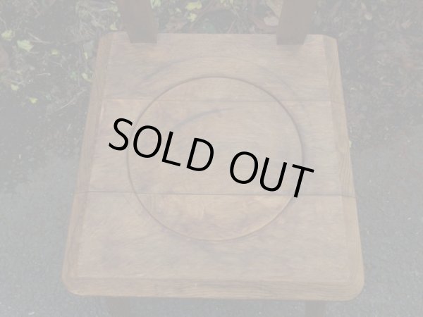 画像9: レトロな古い楢材の木製チェア 椅子