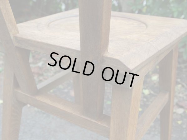 画像8: レトロな古い楢材の木製チェア 椅子