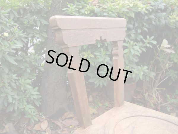 画像6: レトロな古い楢材の木製チェア 椅子