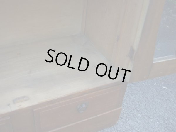 画像14: アンティーク ガラス戸の本箱 キャビネット 収納棚