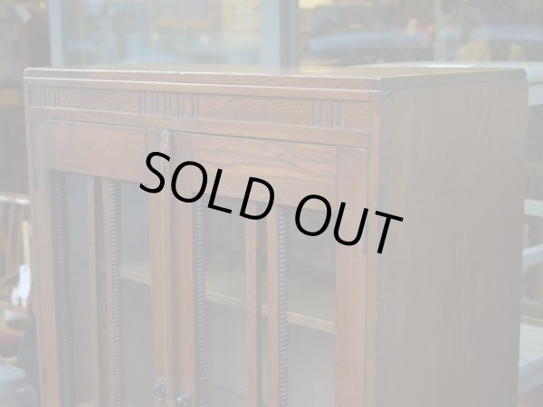 画像5: アンティーク ガラス戸の本箱 キャビネット 収納棚