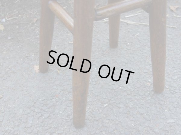 画像8: アンティーク 木製スツール 丸椅子