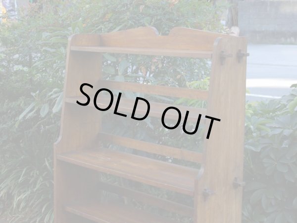 画像4: アンティーク 楢無垢材の楔本棚