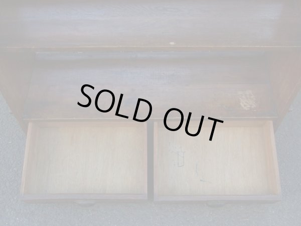 画像10: アンティーク 楢無垢材の楔本棚