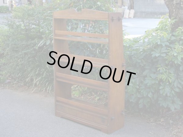 画像3: アンティーク 楢無垢材の楔本棚