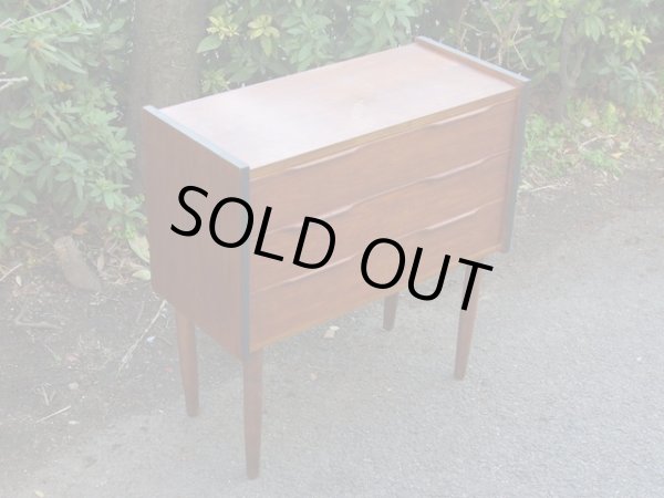 画像3: 北欧デザイン チークの3杯引出し チェスト 