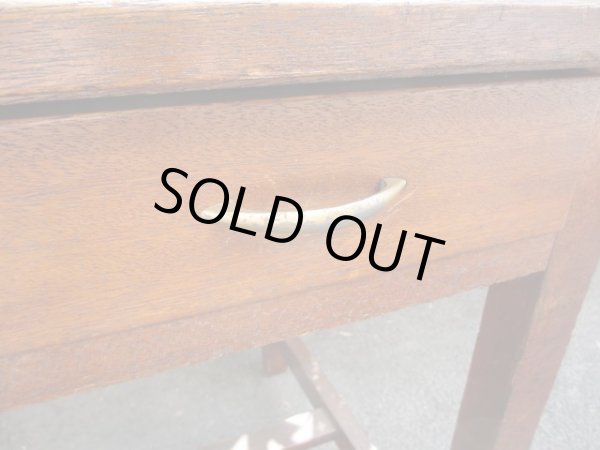 画像10: レトロヴィンテージ 木製平机 テーブル デスク