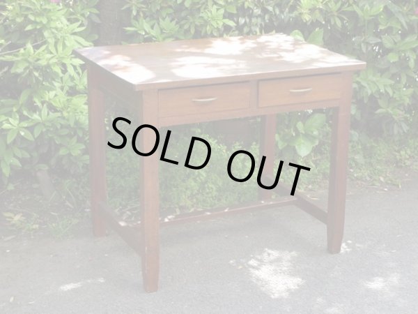 画像2: レトロヴィンテージ 木製平机 テーブル デスク