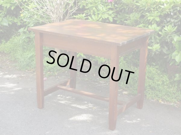 画像3: レトロヴィンテージ 木製平机 テーブル デスク