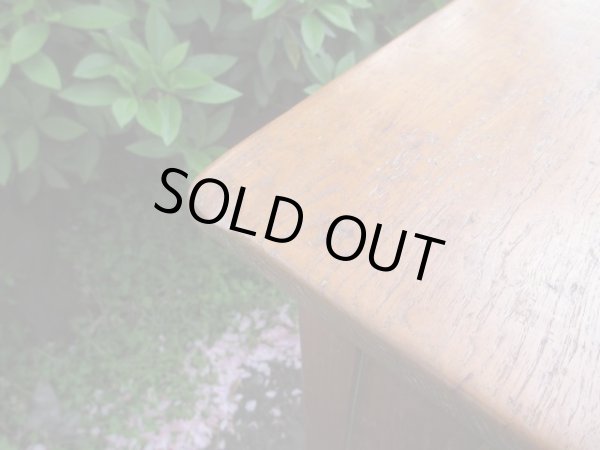 画像8: 古いチーク無垢材一枚板天板の片袖デスク 机