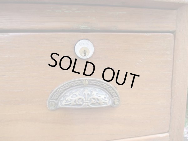 画像12: 古いチーク無垢材一枚板天板の片袖デスク 机