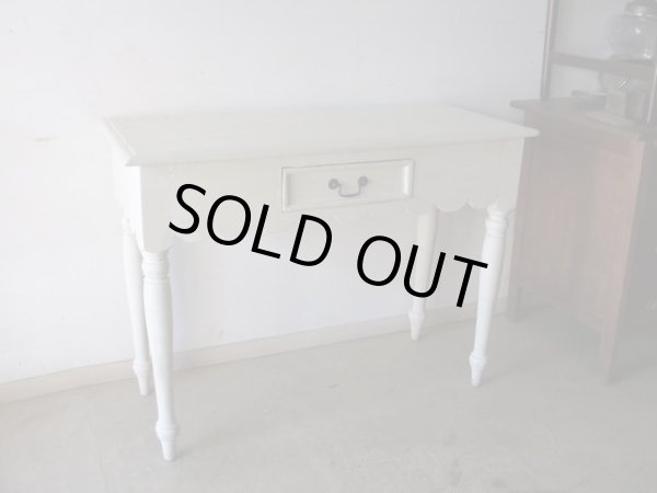 画像2: フランス製 ヴィンテージ白くペイントデスク 机テーブル