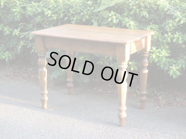 画像4: 古いパイン材テーブル 机