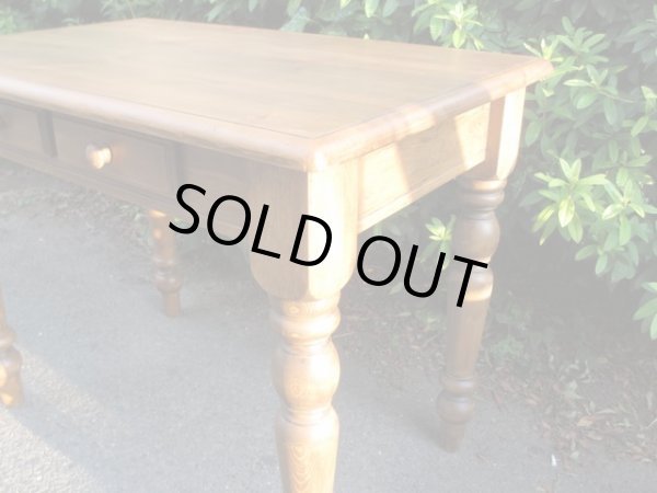 画像9: 古いパイン材テーブル 机