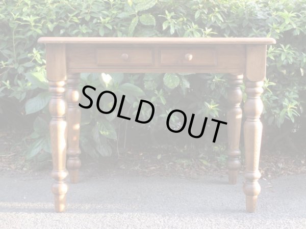 画像2: 古いパイン材テーブル 机