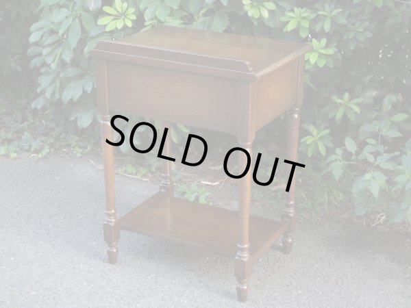 画像4: 古いオーク無垢材の小机 コンソールテーブル