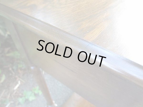 画像9: 古いオーク無垢材の小机 コンソールテーブル