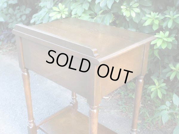 画像6: 古いオーク無垢材の小机 コンソールテーブル