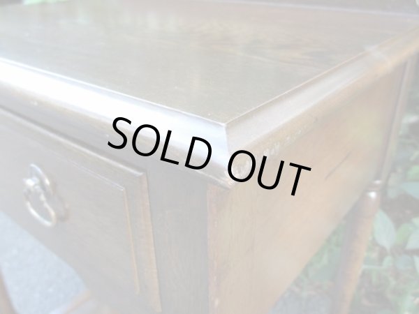 画像10: 古いオーク無垢材の小机 コンソールテーブル