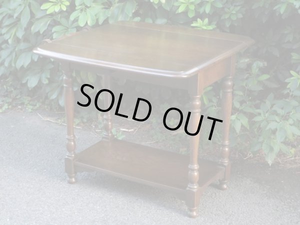 画像3: 古いオーク無垢材のバタフライテーブル ワゴン