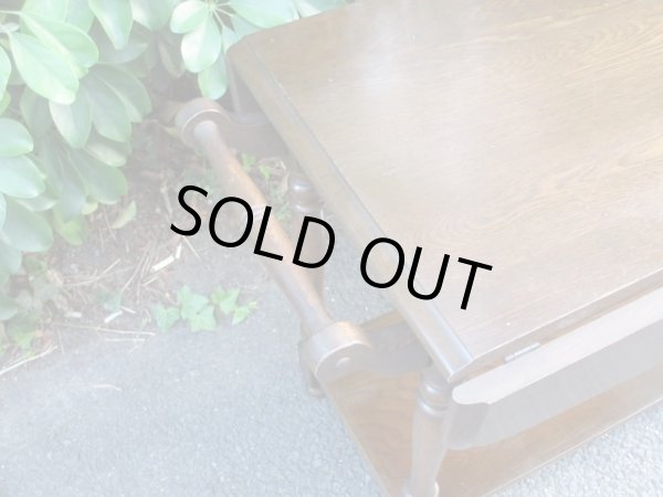 画像6: 古いオーク無垢材のバタフライテーブル ワゴン