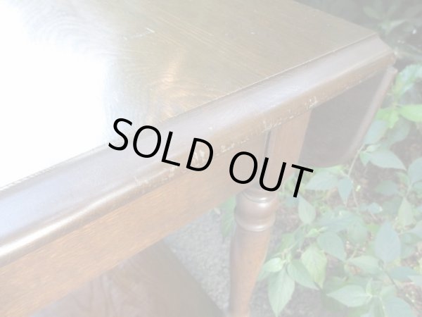 画像10: 古いオーク無垢材のバタフライテーブル ワゴン