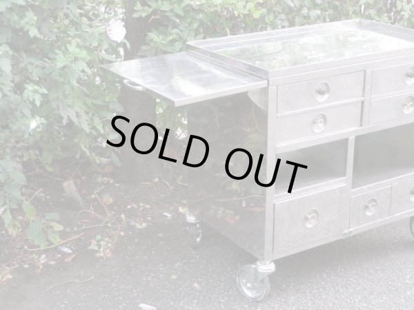 画像4: 古い ステンレス製ワゴン カート