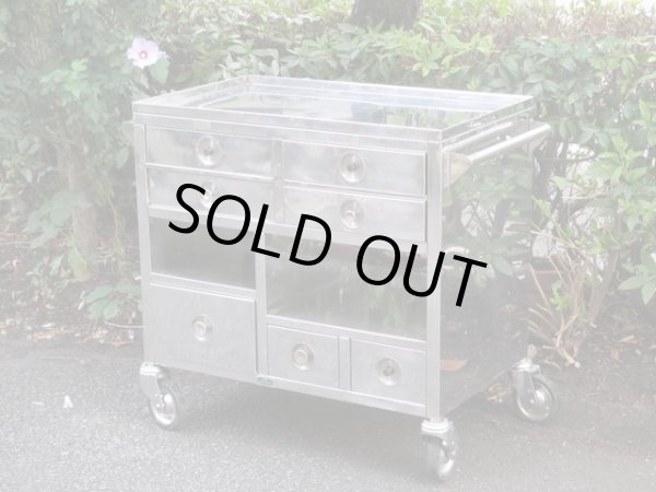 画像3: 古い ステンレス製ワゴン カート